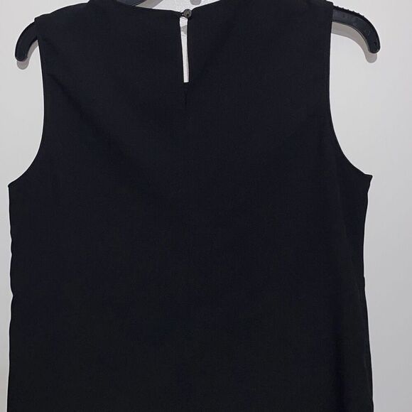 White House Black Market Women's Black Keyhole Back Sleeveless Blouse Medium - Picture 5 of 8